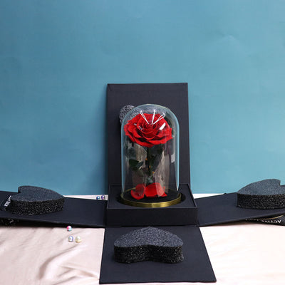 Caja de Regalo Flor Eterna con Base Metálica y Cubierta de Vidrio - Image 14