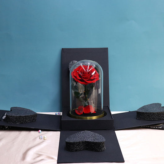 Caja de Regalo Flor Eterna con Base Metálica y Cubierta de Vidrio - Image 14