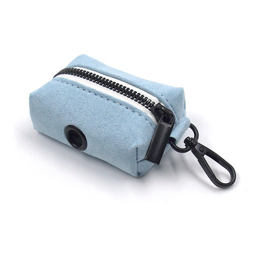 Collar y Correa para Mascotas Terciopelo Azul Claro con Hebilla Negra y Moño - Image 16