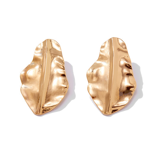 Aretes de Flor Plisada en Metal Líquido - Image 4