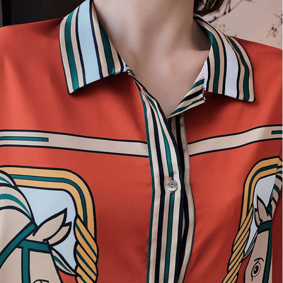 Pijama de Seda Helada para Mujer - Conjunto Cardigan Casual de Manga Larga - Image 3