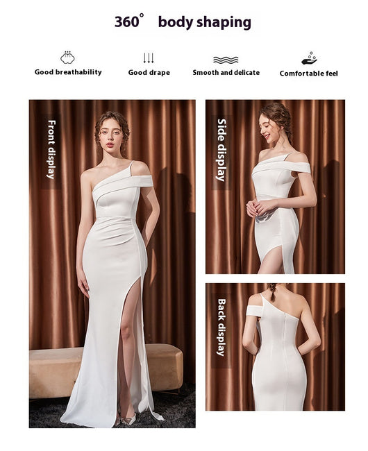 Vestido Largo de Cola de Pez para Dama Elegante y Sofisticado - Image 11