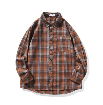 Camisa Casual Suelta a Cuadros Manga Larga para Hombre - Image 14