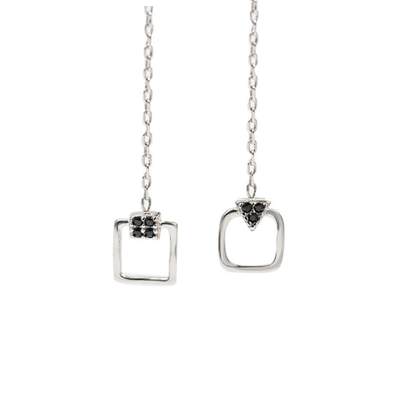Aretes Largos con Diamantes Brillantes