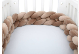 Protectores de Cuna Trenzados Alargados con Almohada Decorativa - Image 44