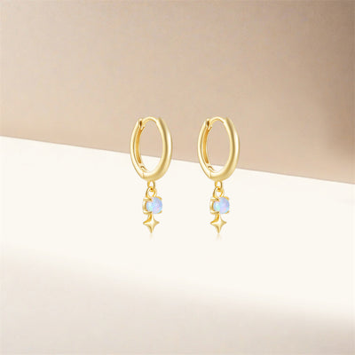 Aretes de Plata Esterlina S925 con Ópalo Azul y Diamantes - Diseño Europeo - Image 15