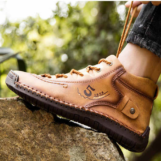 Botas Outdoor de Cuero Cosidas a Mano - Zapatos Oversize para Hombre - Image 6