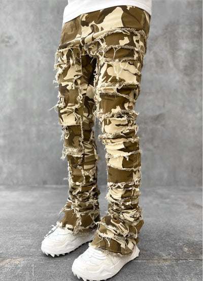 jeans, trousers, beige, white, burgundy, ripped, distressed, patched - Image 8
