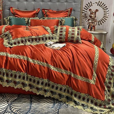Juego de Cama Brocado Sedoso de Lujo - 4 Piezas Premium - Image 7