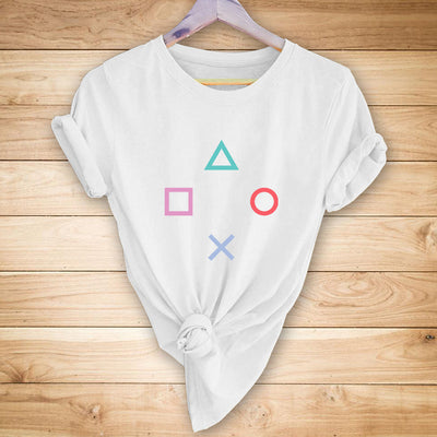 Playera Casual con Estampado de Símbolos Geométricos - Image 8