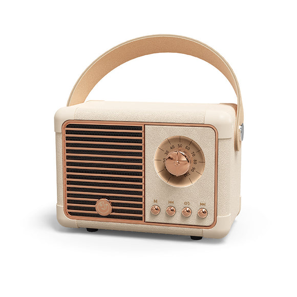 Parlante Portátil Retro con Bluetooth y Bajos Potentes