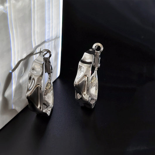 Aretes Grandes de Plata 925 Circulares Personalizados Estilo Exagerado