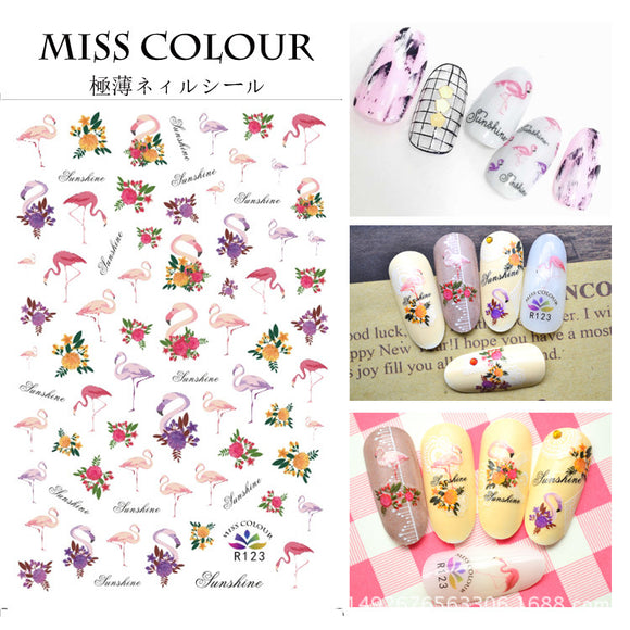 Stickers de Uñas Tropicales con Pájaros - Diseños Adhesivos Premium para Manicura