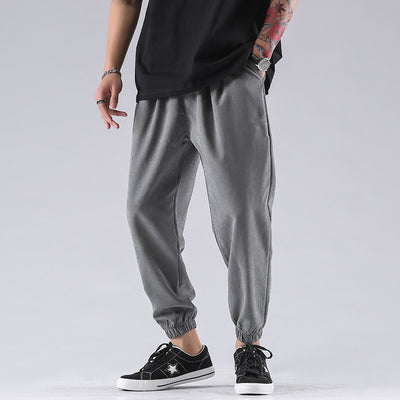 Pantalones Casuales Hombre Corte Suelto Tendencia Harlan Color Sólido - Image 4