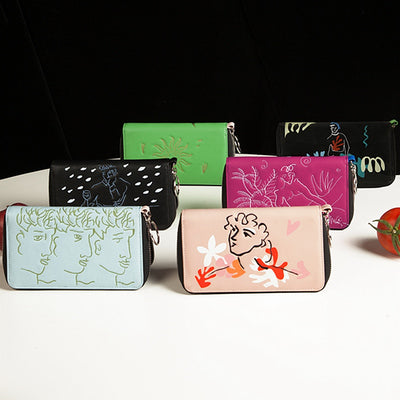 Billetera Crossbody de Cuero PU para Mujer - Serie LINES