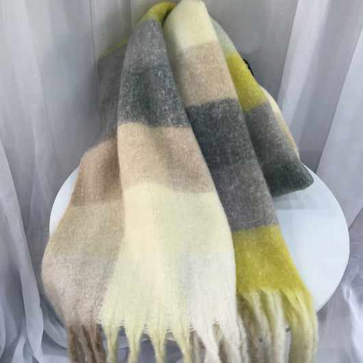 Bufanda de Cashmere a Cuadros con Rayas Coloridas para Otoño - Image 12