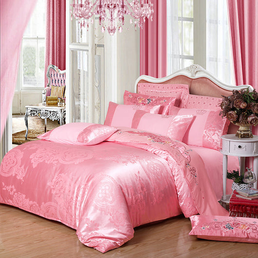 Juego de Cama Satinado Jacquard de Cuatro Piezas - Image 6