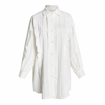 Conjunto de Dos Piezas: Chaleco de Encaje y Vestido Camisero Blanco - Image 14