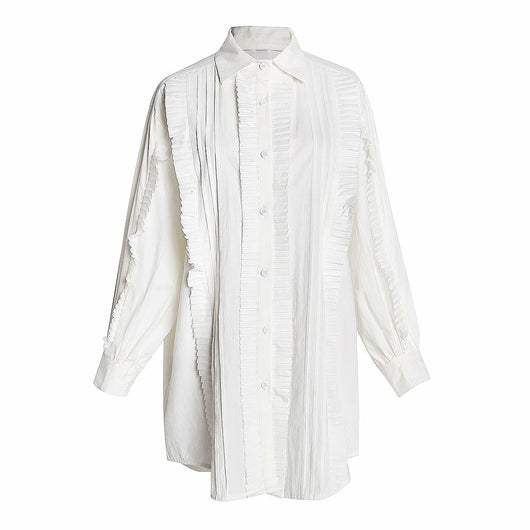 Conjunto de Dos Piezas: Chaleco de Encaje y Vestido Camisero Blanco - Image 14