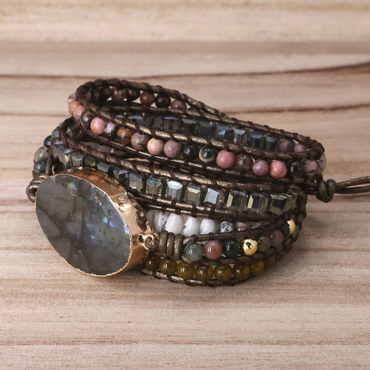 Pulsera Tejida de Cristal Mixto Hecha a Mano - Image 2