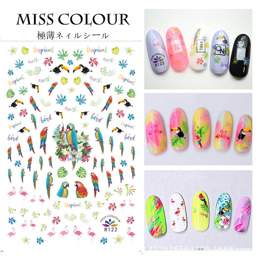 Stickers de Uñas Tropicales con Pájaros - Diseños Adhesivos Premium para Manicura - Image 6