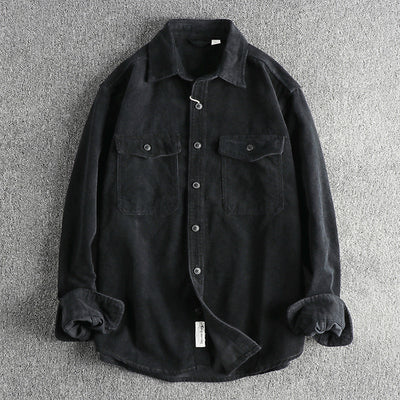 Camisa de Pana Retro de Algodón con Manga Larga para Hombre - Image 21