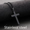 Titanium Steel Simple Single Cross Necklace Pendant Negro Stainless steel