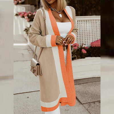 Cardigan Tejido para Mujer Casual con Combinación de Colores