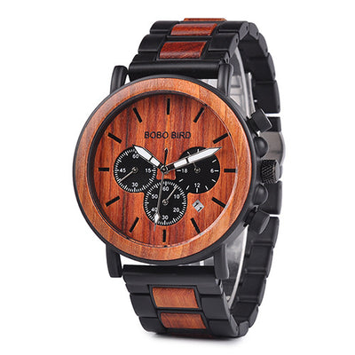Reloj de Madera Multifunción con Tres Esferas de Cuarzo - Image 13
