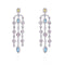 Copper Inlaid Zircon Color Geometric Shape Women's Long Tassel Earrings Female Ear Jewelry Color