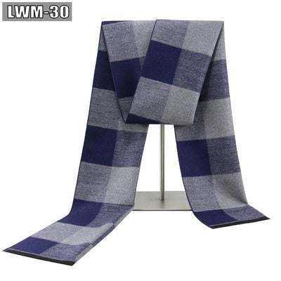 Bufanda de Cachemira Cuadros Hombre Estilo Europeo para Otoño e Invierno - Image 34