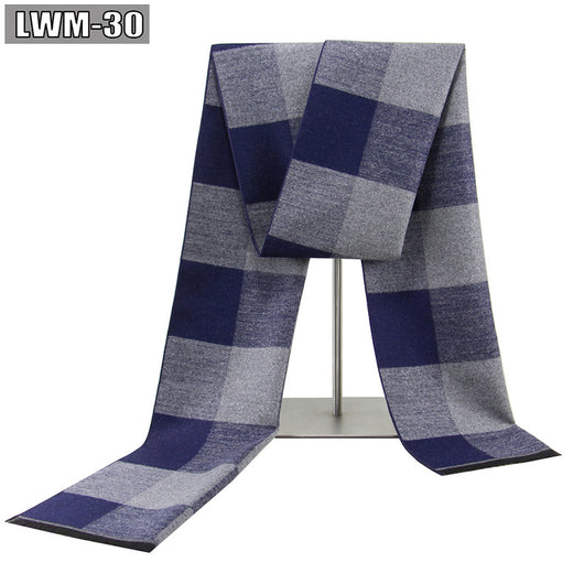 Bufanda de Cachemira Cuadros Hombre Estilo Europeo para Otoño e Invierno - Image 34