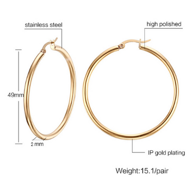 Aretes Grandes de Acero Inoxidable Llamativos - Image 6