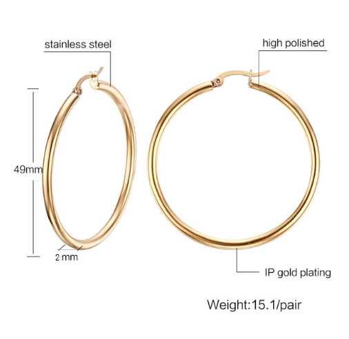 Aretes Grandes de Acero Inoxidable Llamativos - Image 6