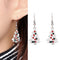 Aretes Navideños de Árbol de Cristal Rojo - Pendientes de Moda para Mujer