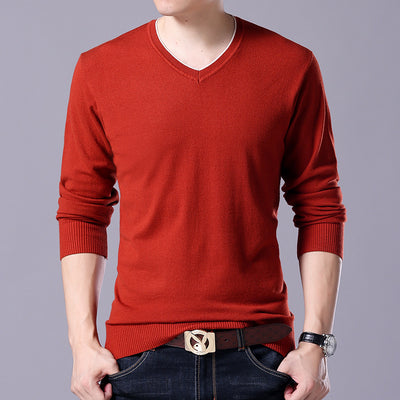 Suéter Cuello V para Hombre - Abrigo Versátil Primavera a Invierno - Image 7