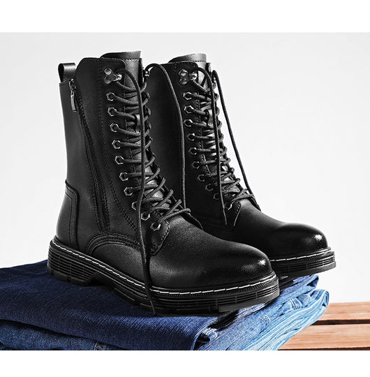 Botas Martin Altas Impermeables para Hombre Talla Grande - Otoño e Invierno - Image 9