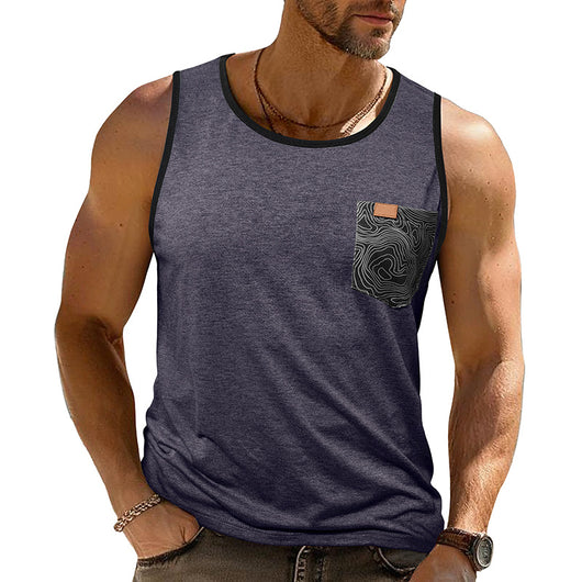 Camiseta Deportiva Suelta sin Mangas con Bolsillos y Estampado - Image 7