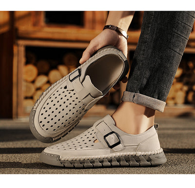 Zapatos Casuales de Cuero Transpirables con Costuras Reforzadas Talla Grande - Image 11