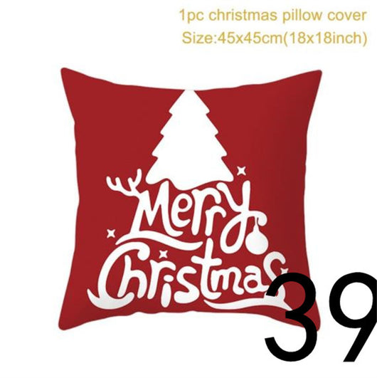 Funda de Almohada Navideña con Estampado Santa para Decoración del Hogar - Image 44