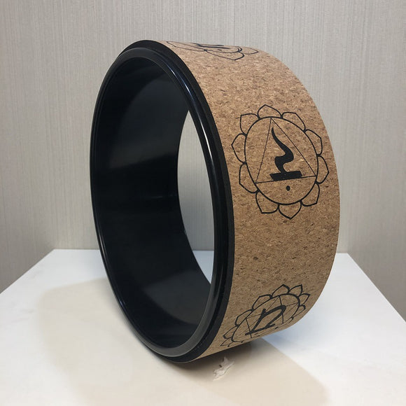 Rueda de Yoga en Corcho con Diseño de Veta de Madera