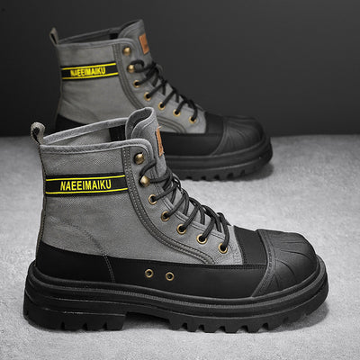 Botas de Trabajo Casual con Suela Gruesa - Estilo Motociclista Versátil para Hombre - Image 3