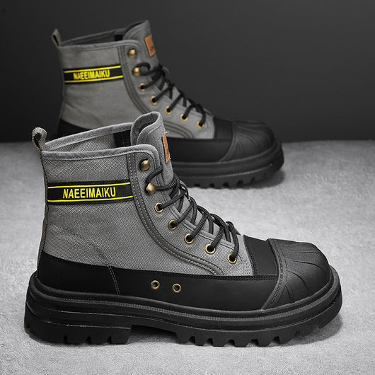 Botas de Trabajo Casual con Suela Gruesa - Estilo Motociclista Versátil para Hombre - Image 3