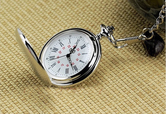 Reloj de Bolsillo Vintage Doble Compartimento Clásico Romano Negro - Image 8