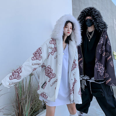 Chaqueta de Algodón Estampado Oso para Parejas - Image 3