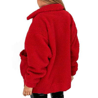 Abrigo Casual Mujer Otoño Invierno Lana Peluda Suelto Europeo - Image 3