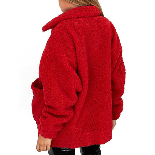 Abrigo Casual Mujer Otoño Invierno Lana Peluda Suelto Europeo - Image 3