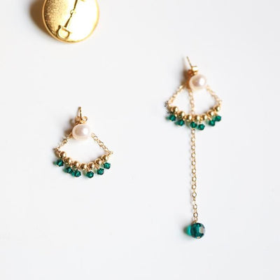 Aretes Asimétricos de Esmeralda - Image 3