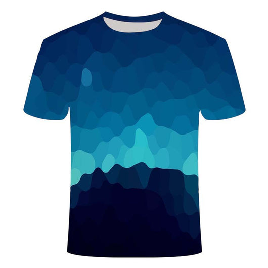 Playera Pareja Estampado 3D Líneas Creativas Unisex - Image 13