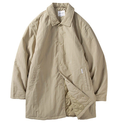 Abrigo Trench Acolchado Térmico Retro Solapa para Hombre - Image 5